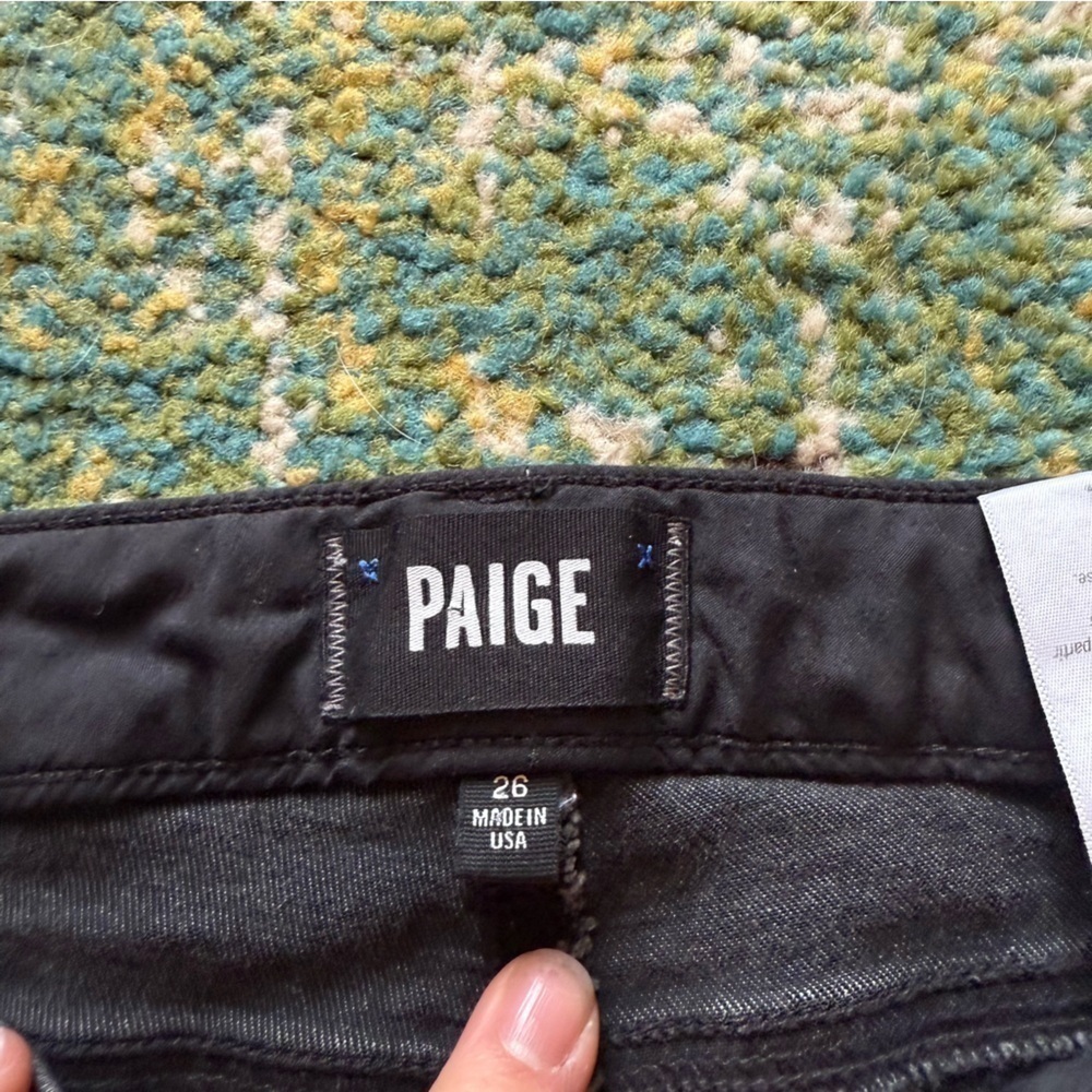 Black Paige skinny jeans with Aztec pocket detailing - Picture 7 of 8